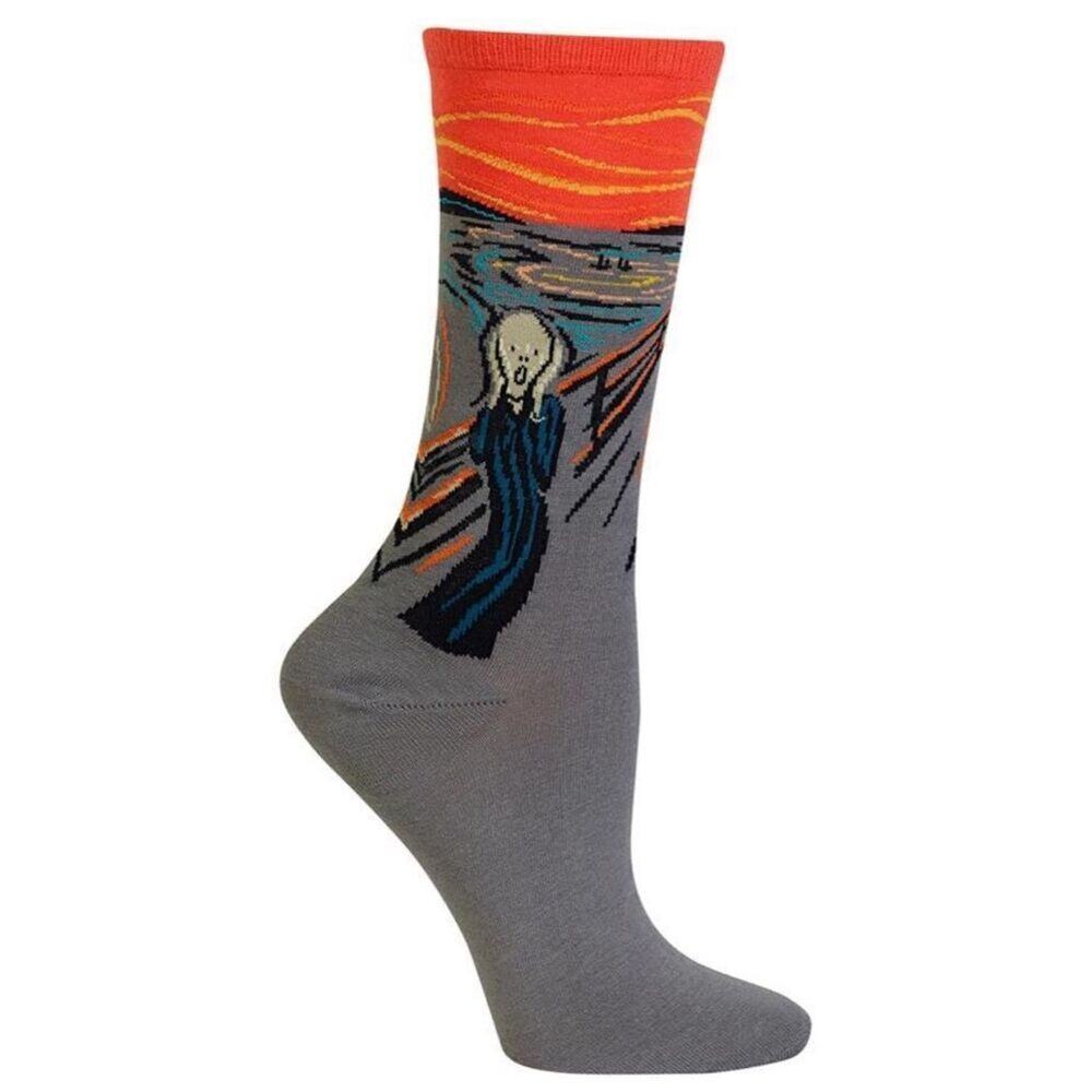NWT Sock It To Me Mens Brown Orange The Sasquatch‎ Scream Knee-High Socks
